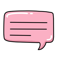 Pink Speech Bubble with Text Lines