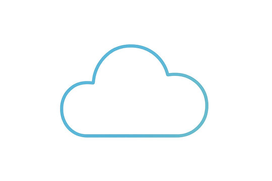 Blue cloud outline representing digital storage and computing technology, transparent server infrastructure concept