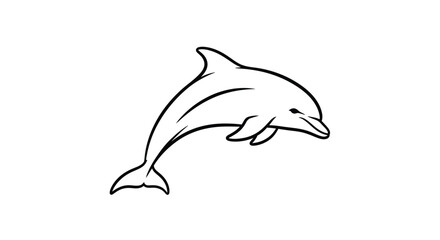 Elegant dolphin line art for marine life designs and ocean conservation © Charutha