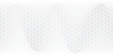 Abstract white and grey hexagonal pattern background design. Modern simple overlapping hexagon geometric element with molecular structures. Medical science technology concept
