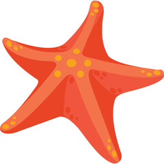 Red Starfish Ocean Creature Aquatic Marine Life With Orange Spots And Transparent Background