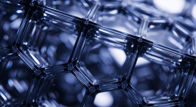 Mesmerizing visual of a blue lattice framework, highlighting the elegant design of molecular bonds and the future of nanotechnology