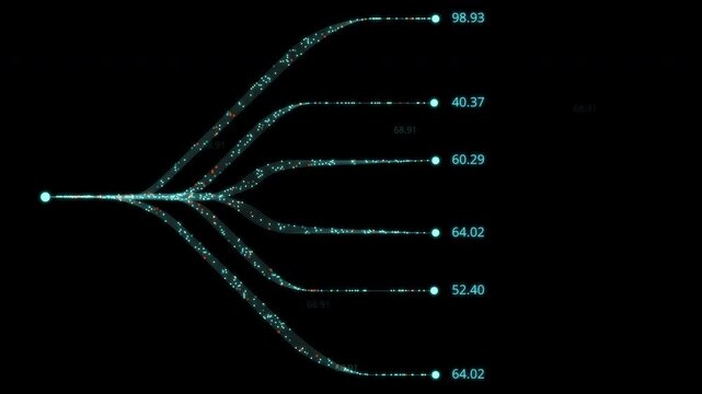 PNG Alpha.glowing data tree branches with neon node branches