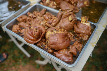 Pork leg rice, Thai food