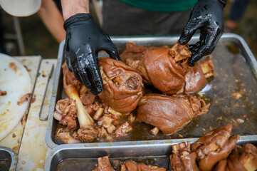 Pork leg rice, Thai food