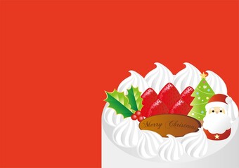 Strawberry and Whipped Cream Christmas Cake Frame for Holiday Banner