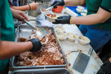 Pork leg rice, Thai food