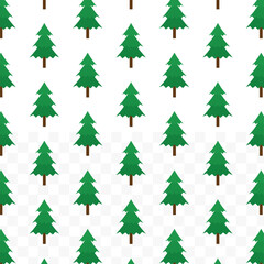 Flat Style Christmas Tree Seamless Pattern for Holiday and Celebration Decoration