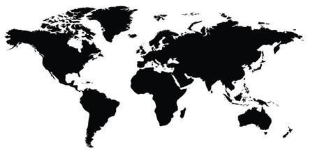 Black and White World Map Concept