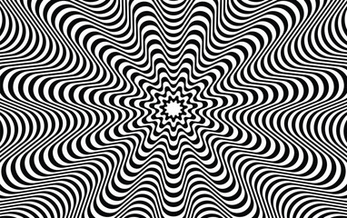 black and white abstract design optical art vector