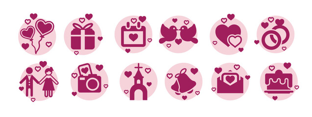 Set of love vector illustration