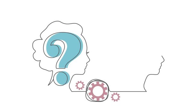 Way choosing metaphor. Personal growth and development. Multi arrow inside a head of student. Coaching, training and brainstorm. Metaphor of problem solving, difficult situation. Question mark.