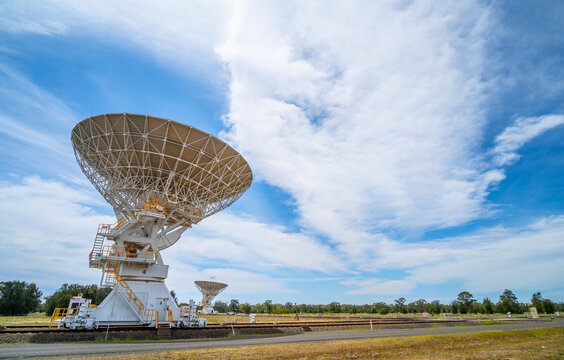 Radio telescope dishes at Narrabri in new south wales