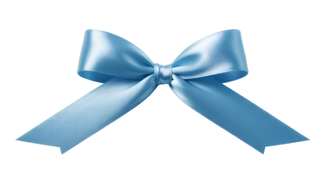 A blue ribbon tied in a neat bow shape
