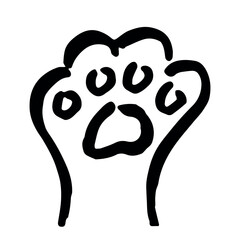 Hand drawn cute cat's paw Cat, dog, animal, pet, tiger paw clipart in doodle style Single element for print, web, design, decor, greeting cards, children's prints