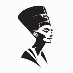 Nefertiti Queen Logo Design Featuring Elegant Egyptian Royal Profile Vector