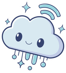 cute cloud with wifi