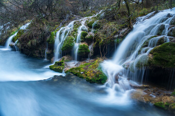 Mossy silky Cascades in the Quiet Forest