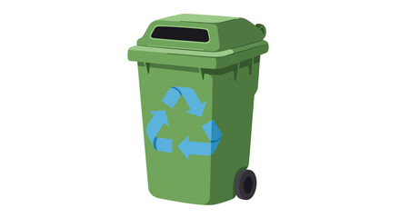 Green Recycling Bin with Recycle Symbol Eco Friendly Waste Management Isolated green energy