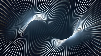 Abstract background with optical illusion of light and shadow forming open tunnel or wormhole shape with symmetrical pattern and curved lines