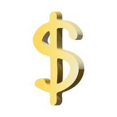 3d dollar currency symbol. Single element for design