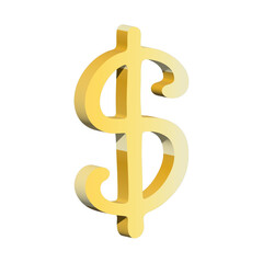 3d dollar currency symbol. Single element for design