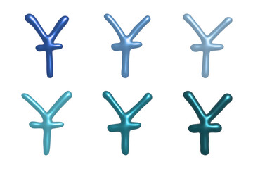 Set of 3d chinese yuan currency symbol Elements for design