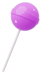 3D素材_ペロペロキャンディー_紫