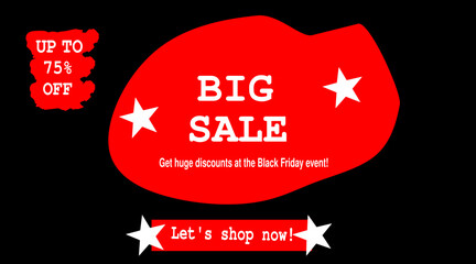 Big Sale Discount Promotion Banner Up To 75 Percent Off