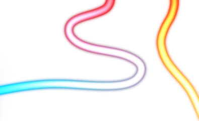 Abstract glowing neon light flow wave shaped halftone gradient overlay PNG. Glowing lighting colour flow gradient shape backdrop design multicolour background, transparent background 