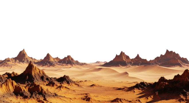 Alien landscape with jagged mountains transparent background cutout png - Powered by Adobe