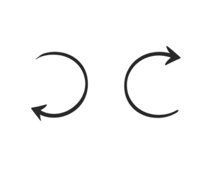 Flat Vector Undo and Redo Arrow Icons, Minimal Design, Isolated on Transparent Background