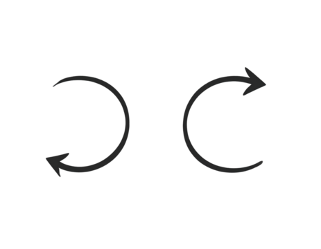 Flat Vector Undo and Redo Arrow Icons, Minimal Design, Isolated on Transparent Background - Powered by Adobe