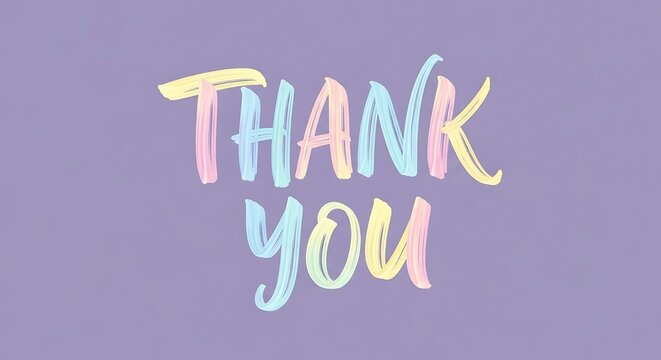 Pastel thank you message on a purple background expressing gratitude and appreciation to someone special
