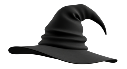Black witch hat transparent background cutout png