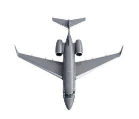 Top view of a private jet transparent background cutout png