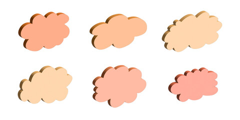 3d speech bubble Blank empty message box Textbox frame for banners, price tags, stickers, design