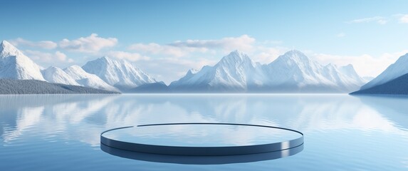 Minimalist three glass spheres stacked on top of each other with gradient colors from blue to orange against empty sky at sunset backdrop