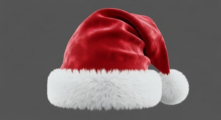 Red velvet Santa hat with white fur trim