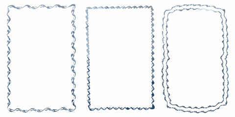 Elegant watercolor blue decorative frames create a stunning visual impact, perfect for invitations and artistic designs with a handmade touch