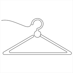 Clothes hanger continuous oneline drawing vector illustration