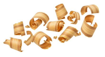 Wood shavings scattered transparent background cutout png