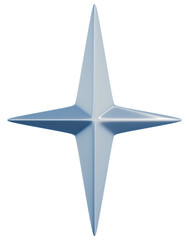 3D素材_オーナメント_星_シルバー