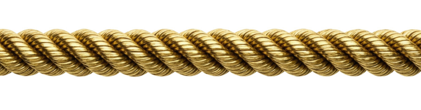 Golden rope trim transparent background cutout png