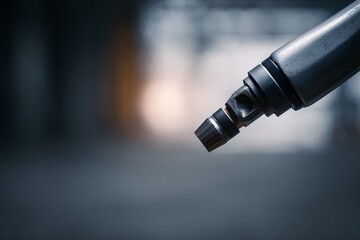 Precision tool action workshop close-up image industrial environment focused viewpoint engineering concept