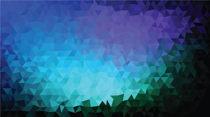 Obraz premium Abstract Blue and Cyan Low Poly Background - Geometric Triangle Pattern