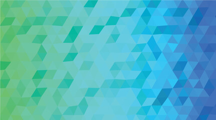 Abstract Aqua Green Blue Gradient Low-Poly Geometric Background