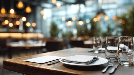 Restaurant table setting interior design