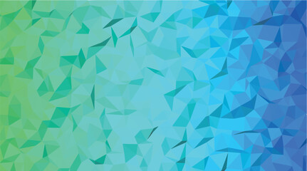 Abstract Aqua Green Blue Gradient Low-Poly Geometric Background