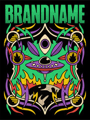 tshirt illustration design alien ufo